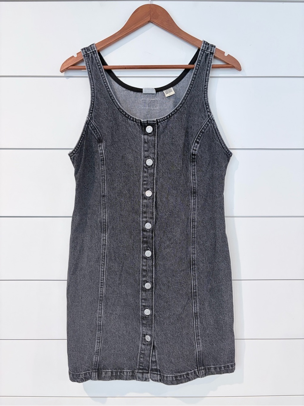 Levi’s Black Denim Mini Dress M 90s Grunge Workwear Gorpcore Utility